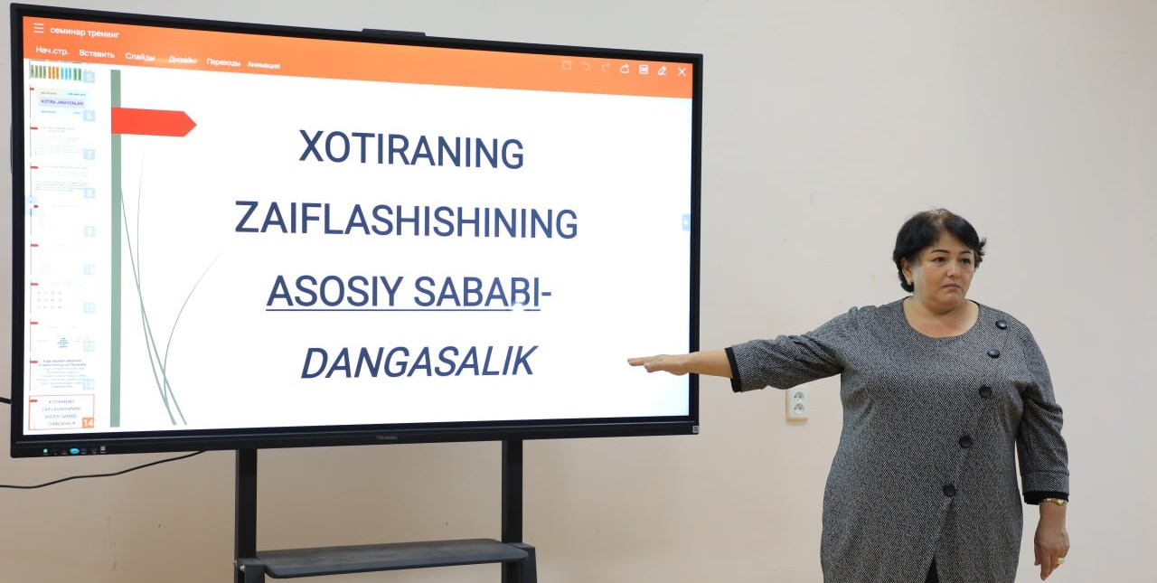 «Esda saqlash jarayonining usul va vositalari» mavzusida psixologik seminar-trening o’tkazildi